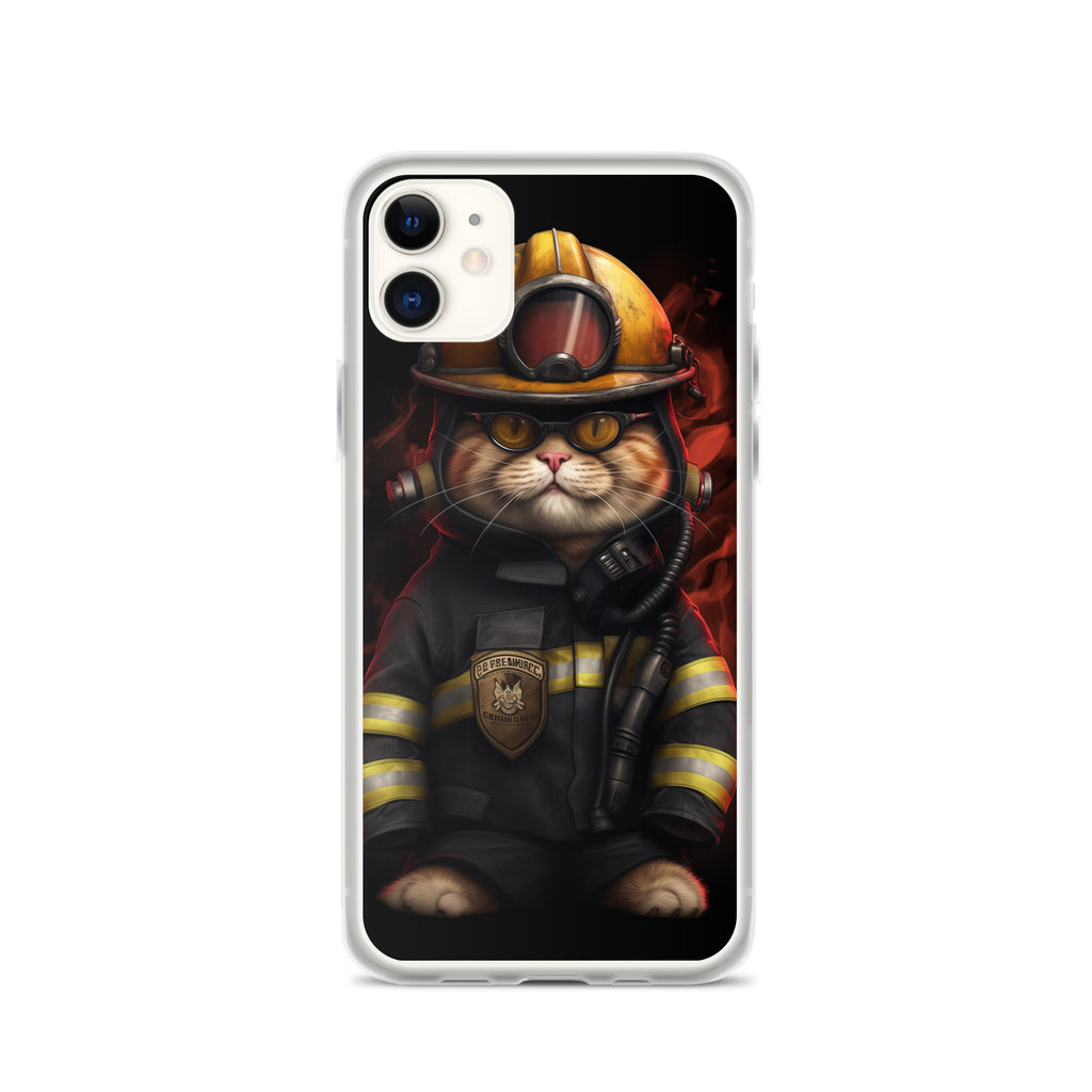 Firefighter Cat A Clear Case for iPhone