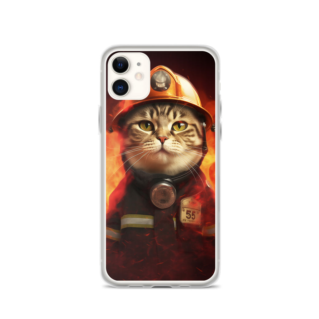 Firefighter Cat B Clear Case for iPhone