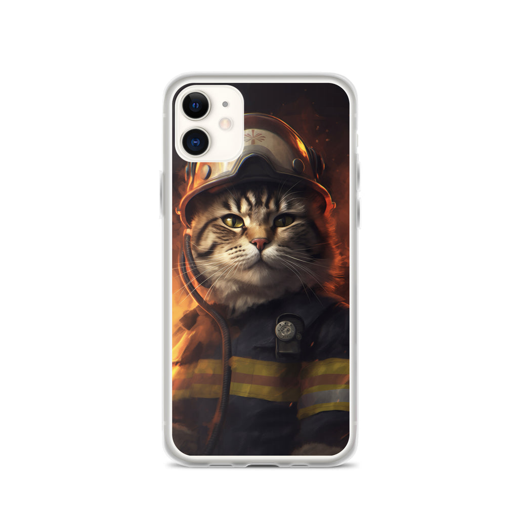 Firefighter Cat C Clear Case for iPhone