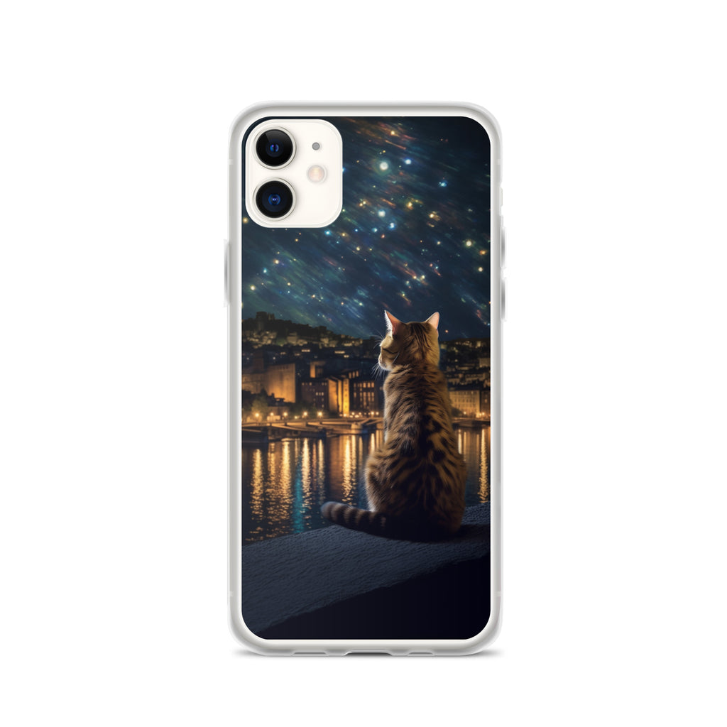 Starry Cat B Clear Case for iPhone