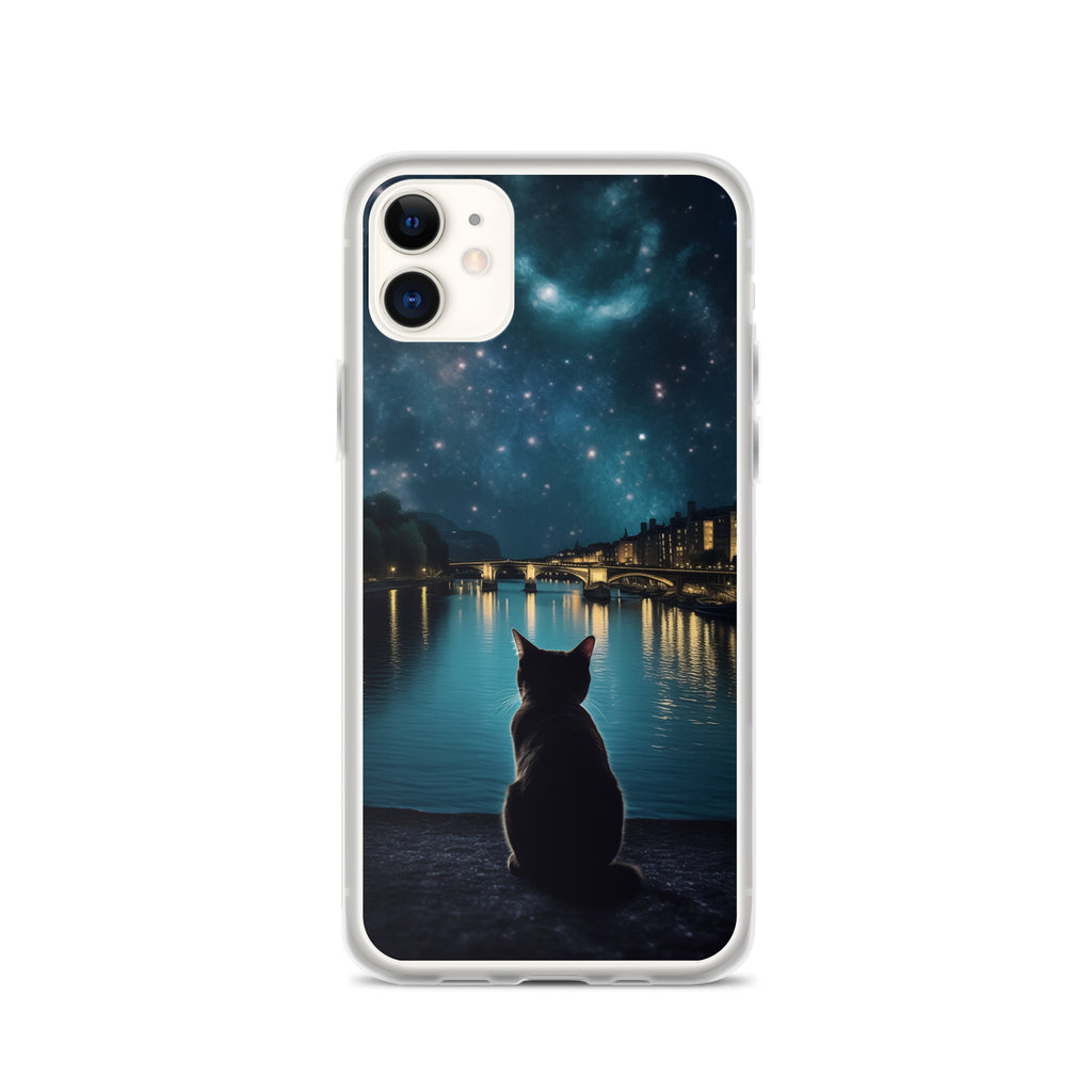 Starry Cat D Clear Case for iPhone