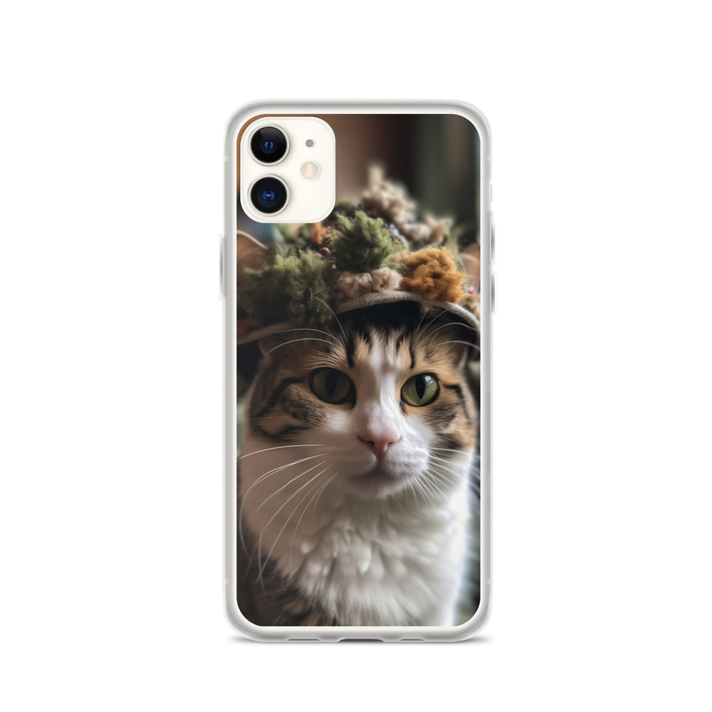 Cat Hat E Clear Case for iPhone