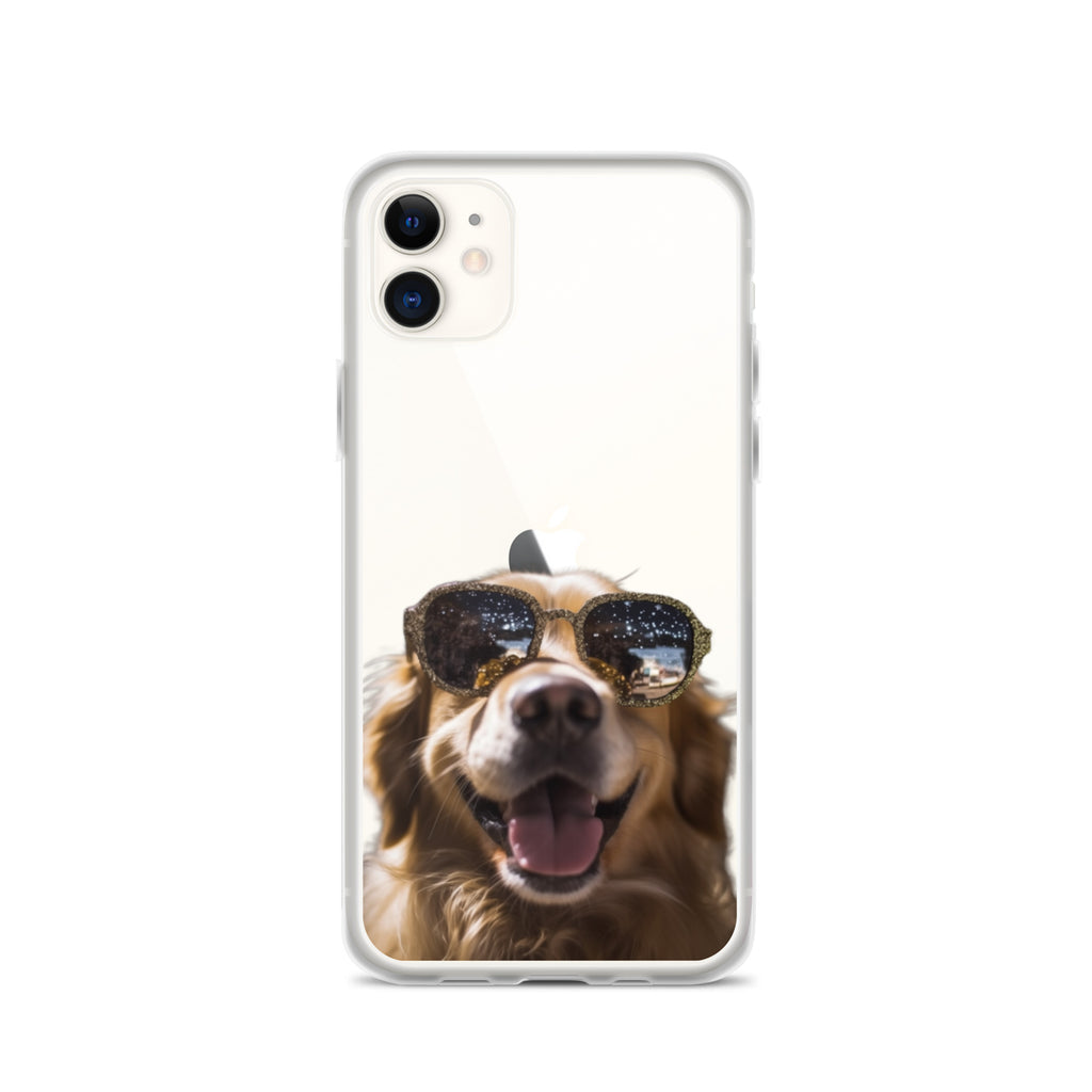 Glasses Dog C Clear Case for iPhone