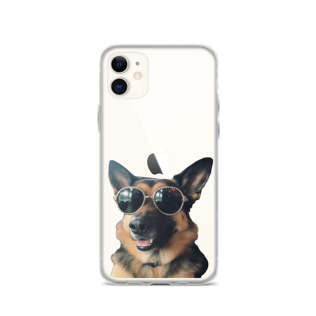 Glasses Dog D Clear Case for iPhone