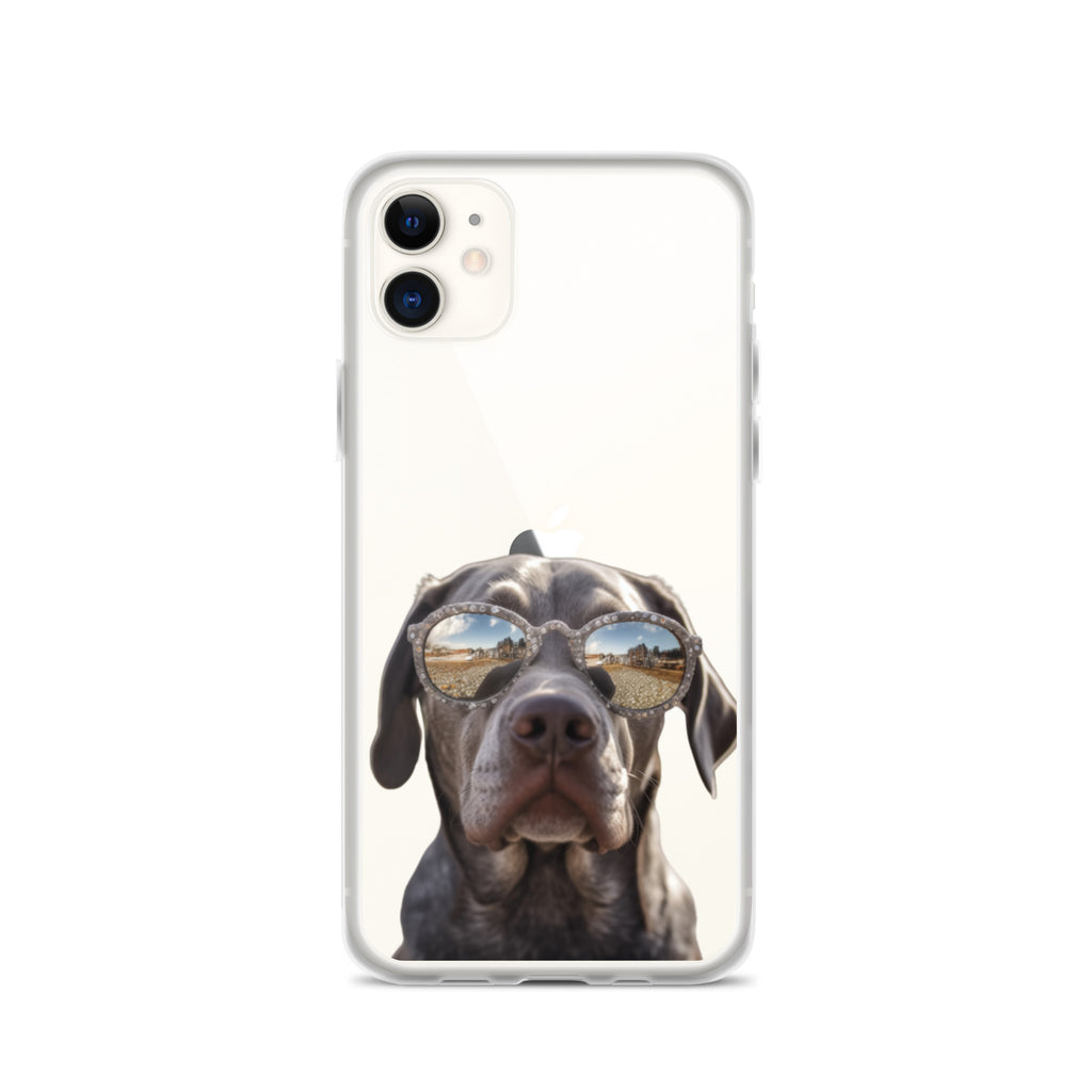 Glasses Dog E Clear Case for iPhone