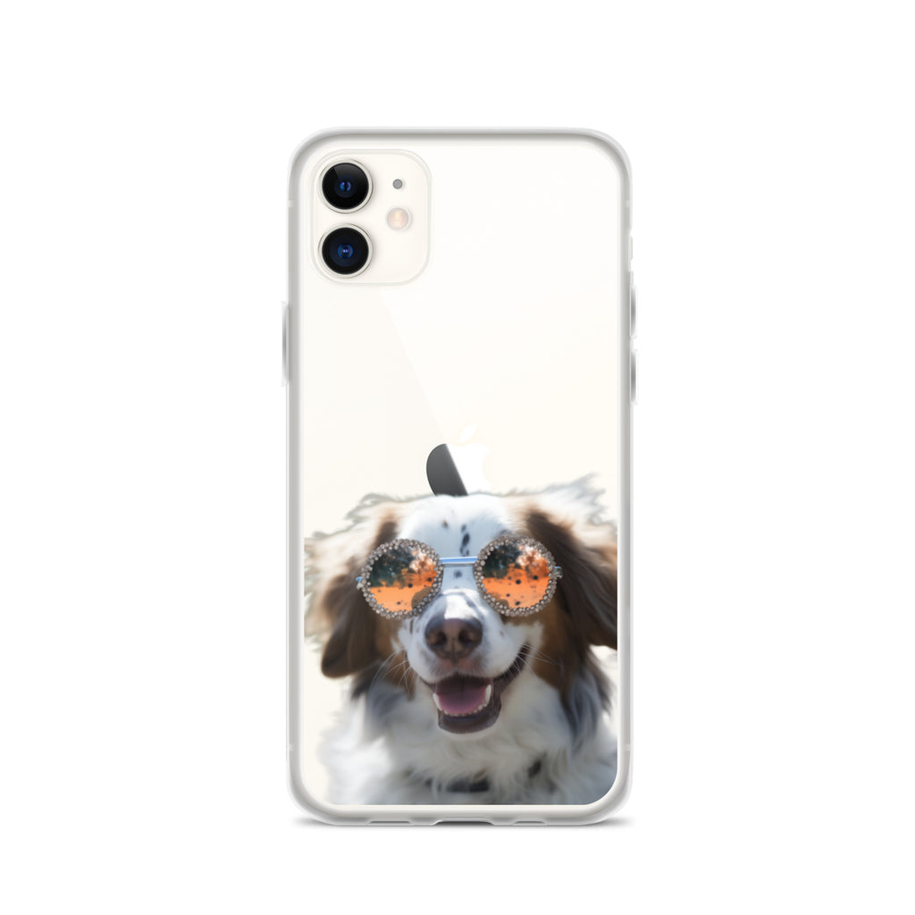 Glasses Dog F Clear Case for iPhone