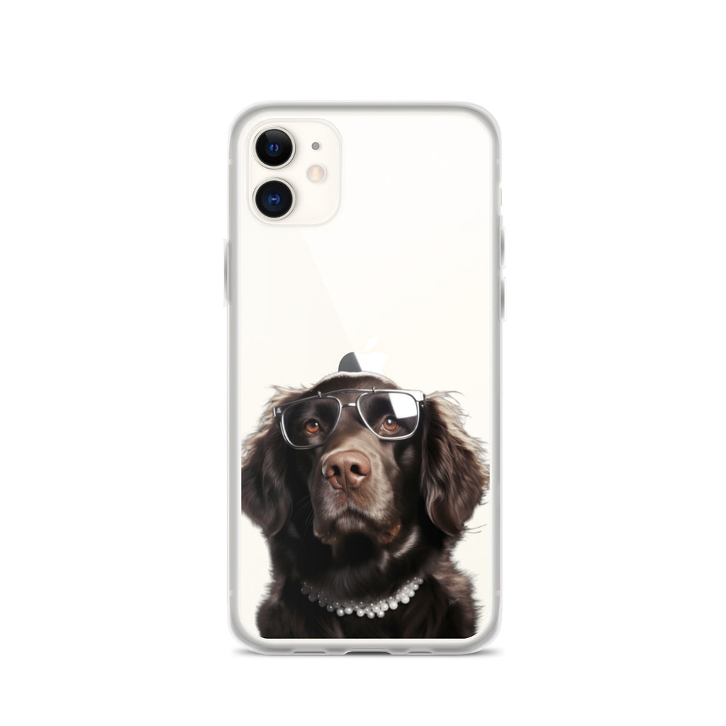 Glasses Dog J Clear Case for iPhone