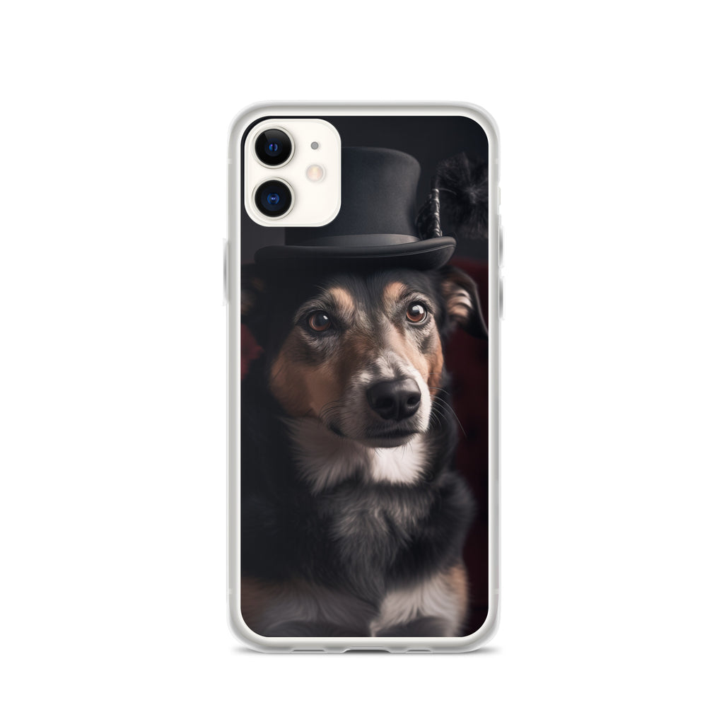 Top Hat Dog B Clear Case for iPhone