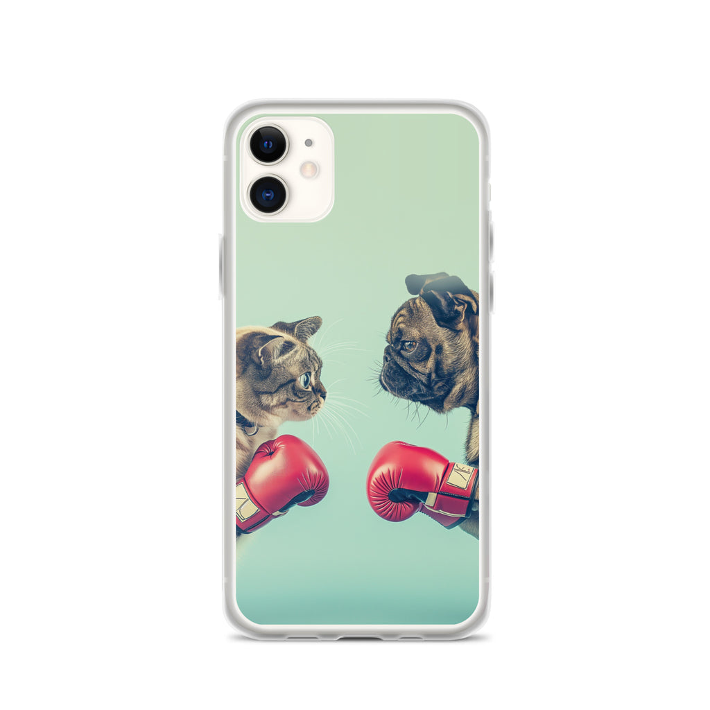 Boxing Dog n Cat B Clear Case for iPhone®