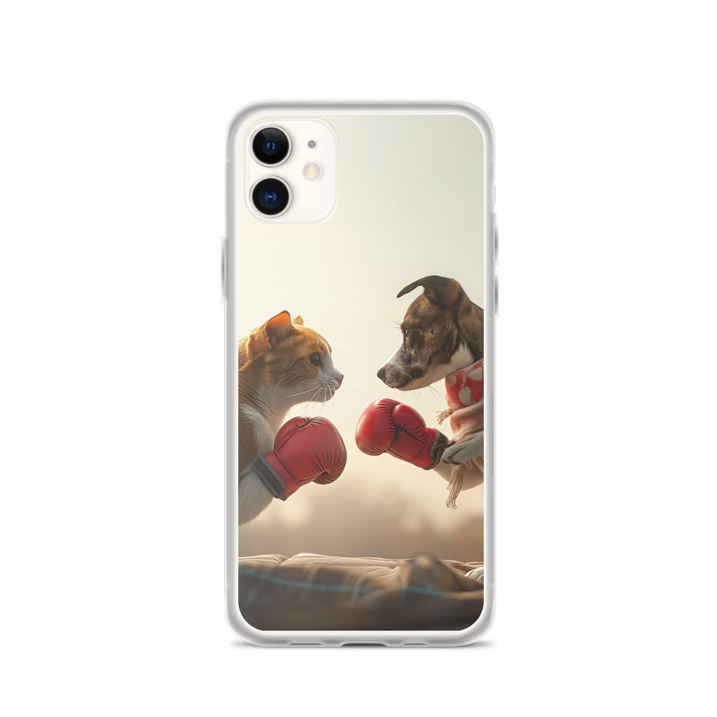 Boxing Dog n Cat D Clear Case for iPhone®