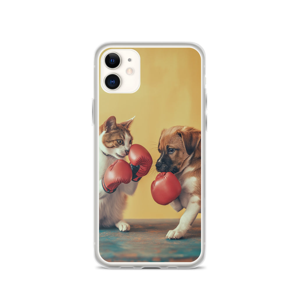 Boxing Dog n Cat E Clear Case for iPhone®