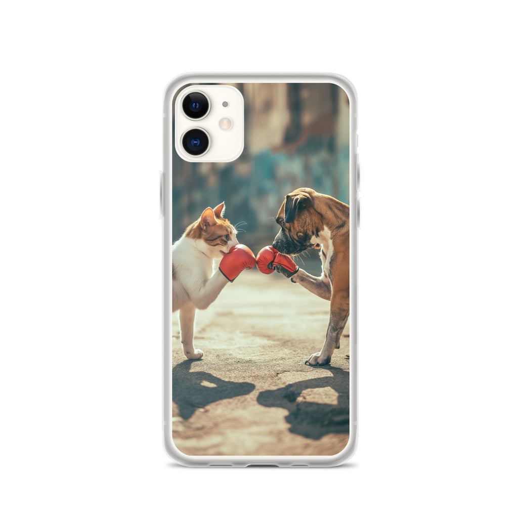 Boxing Dog n Cat F Clear Case for iPhone®