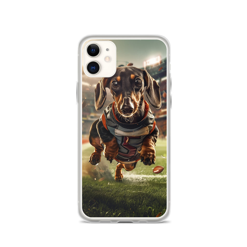 Dachshund Football-Themed Clear Case for iPhone®