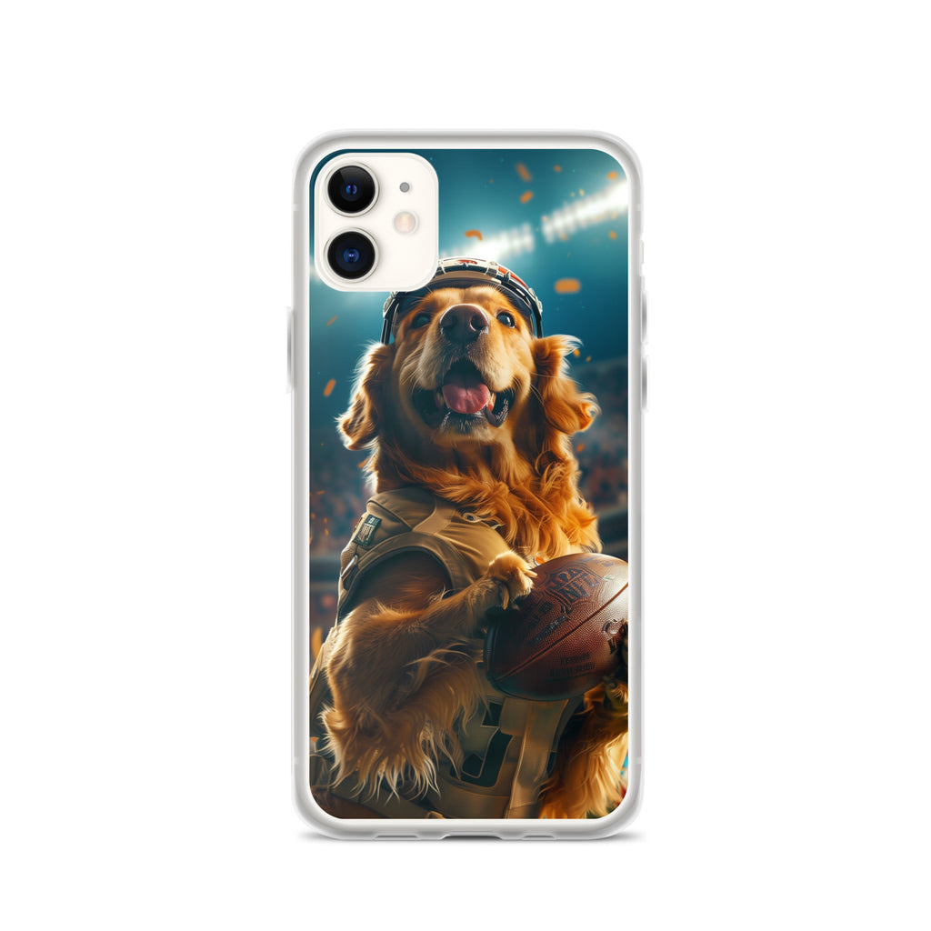 Golden Retriever Football-Themed Clear Case for iPhone®