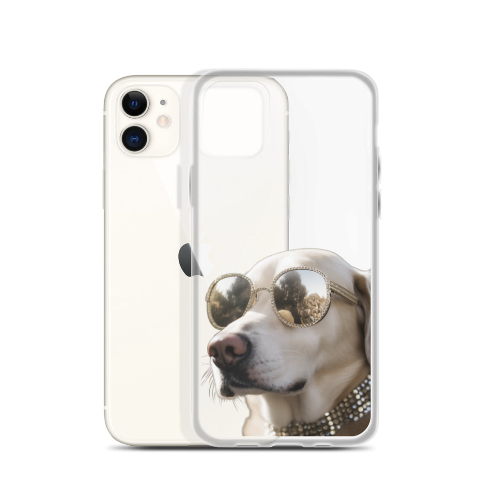 Glasses Dog B Clear Case for iPhone