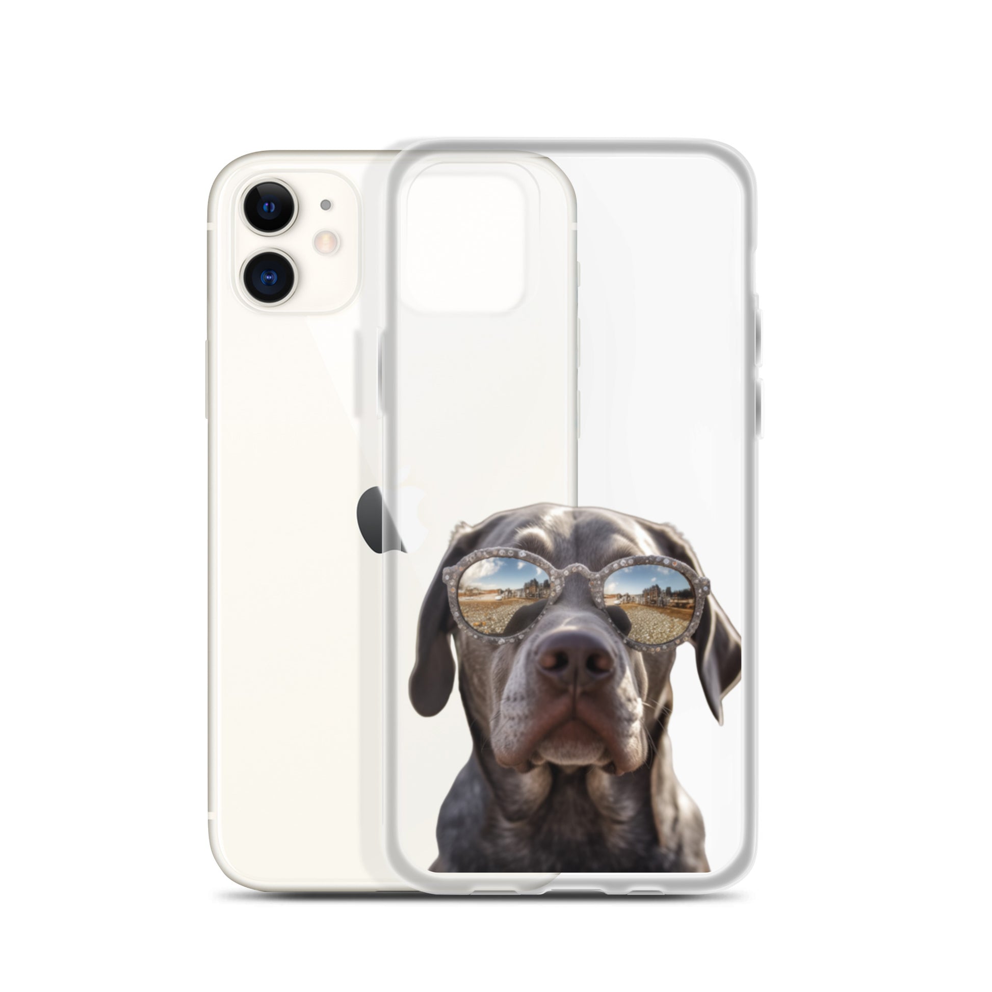 Glasses Dog E Clear Case for iPhone