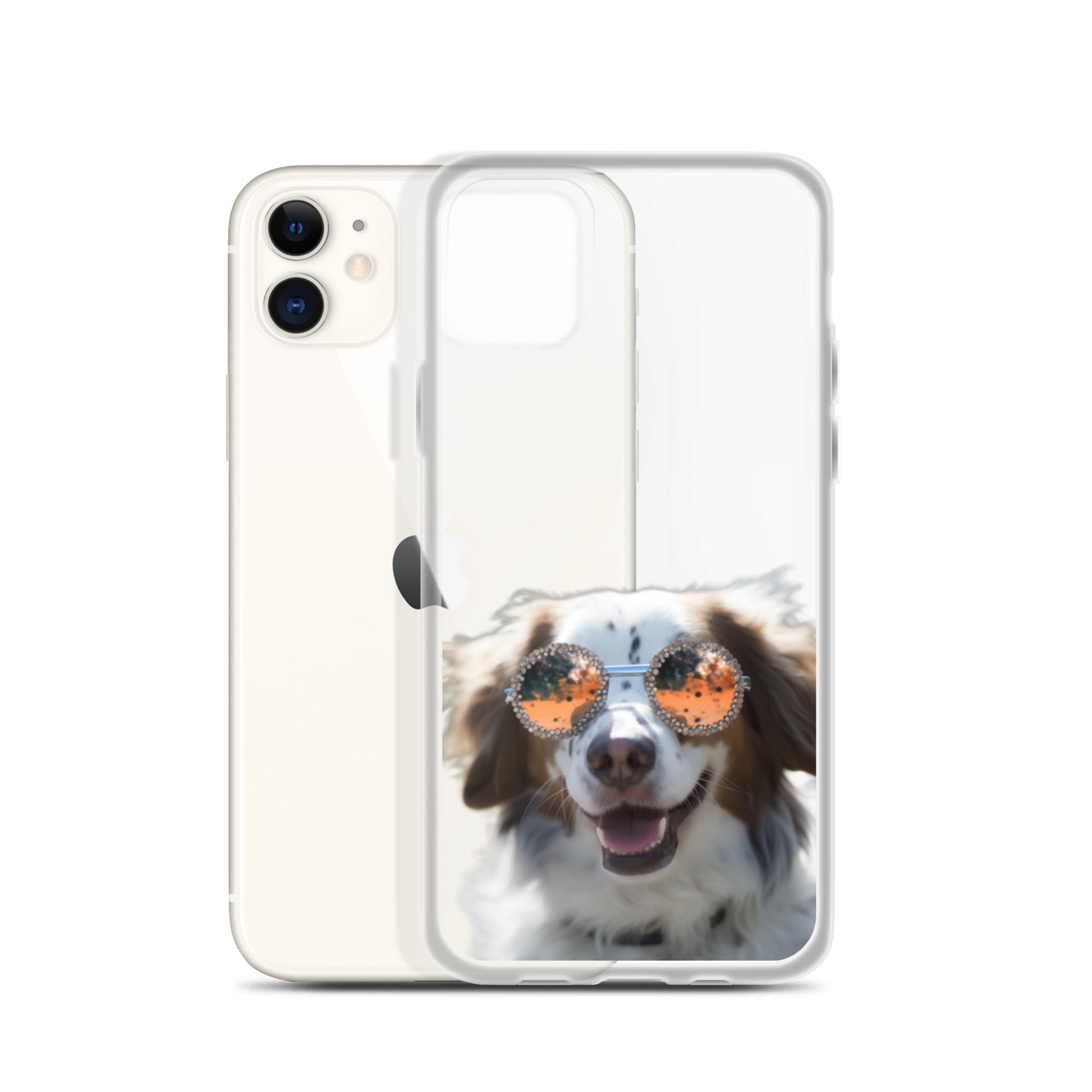 Glasses Dog F Clear Case for iPhone