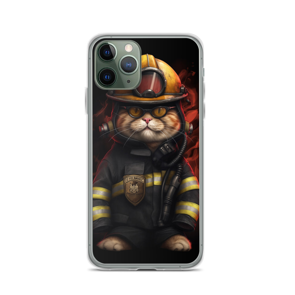 Firefighter Cat A Clear Case for iPhone