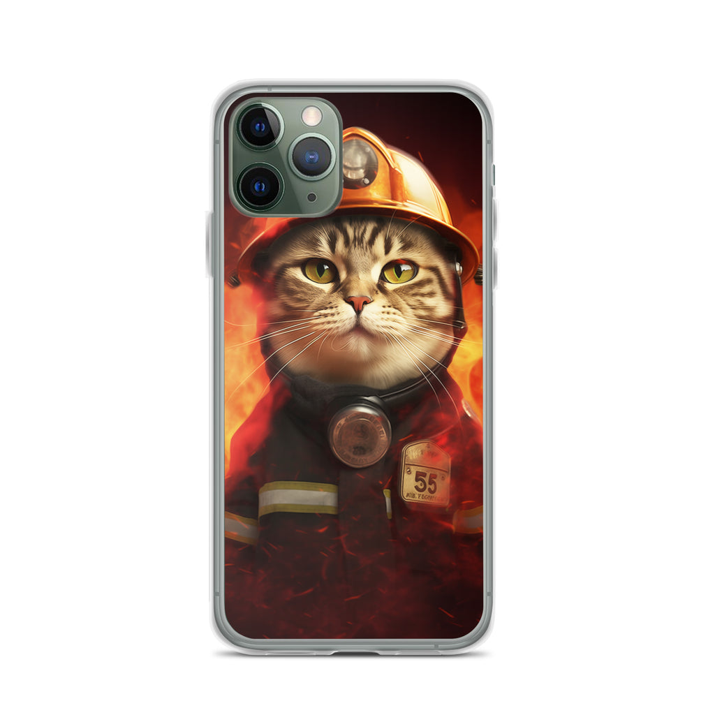 Firefighter Cat B Clear Case for iPhone