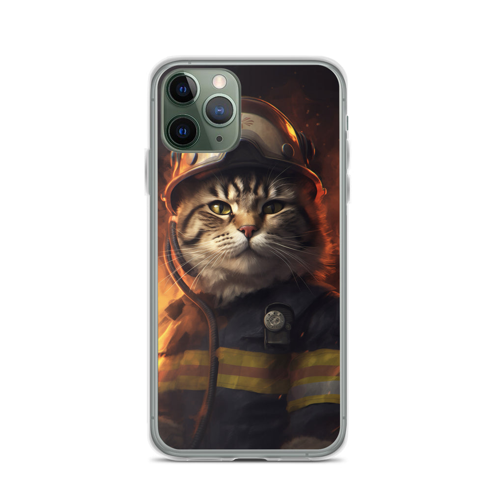 Firefighter Cat C Clear Case for iPhone