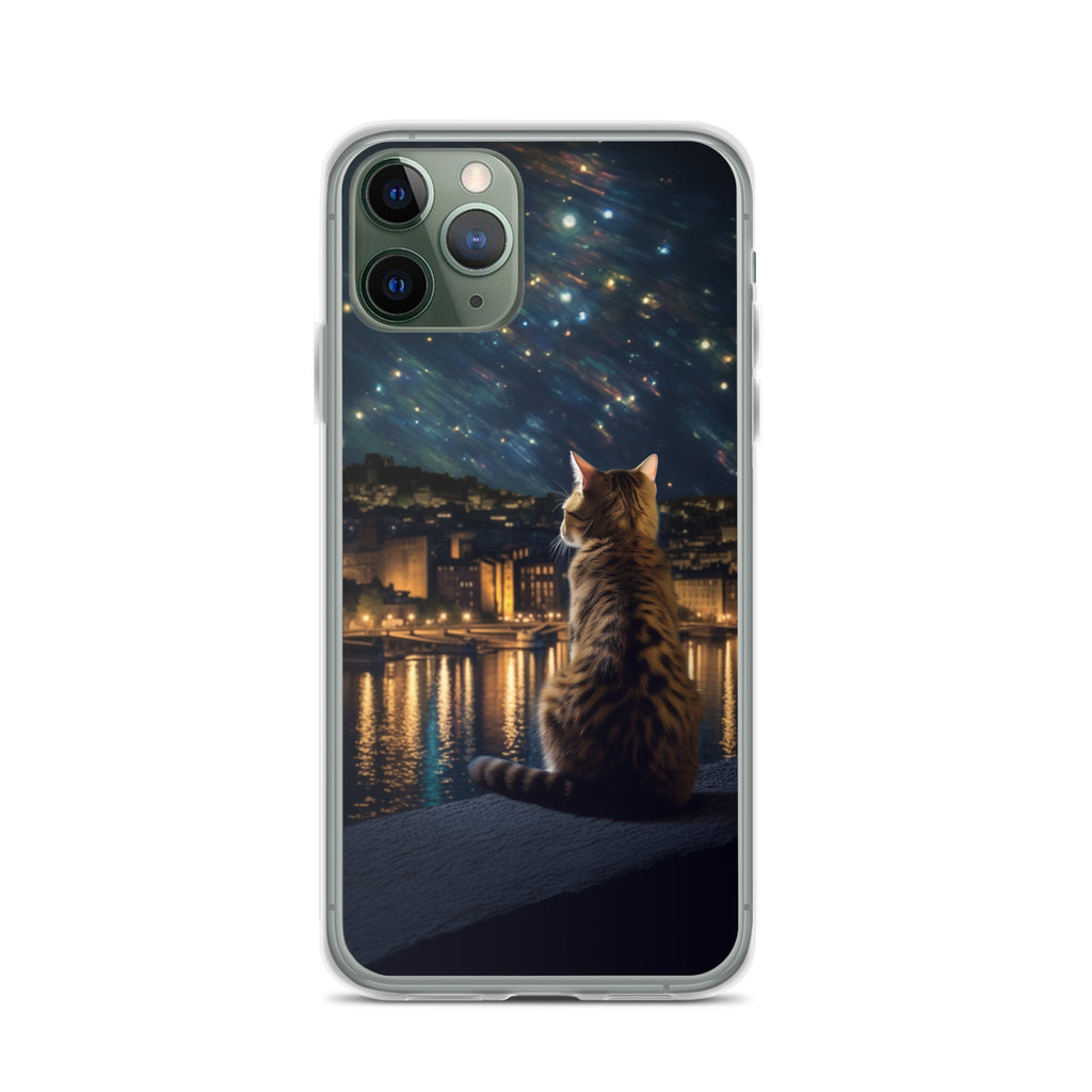 Starry Cat B Clear Case for iPhone