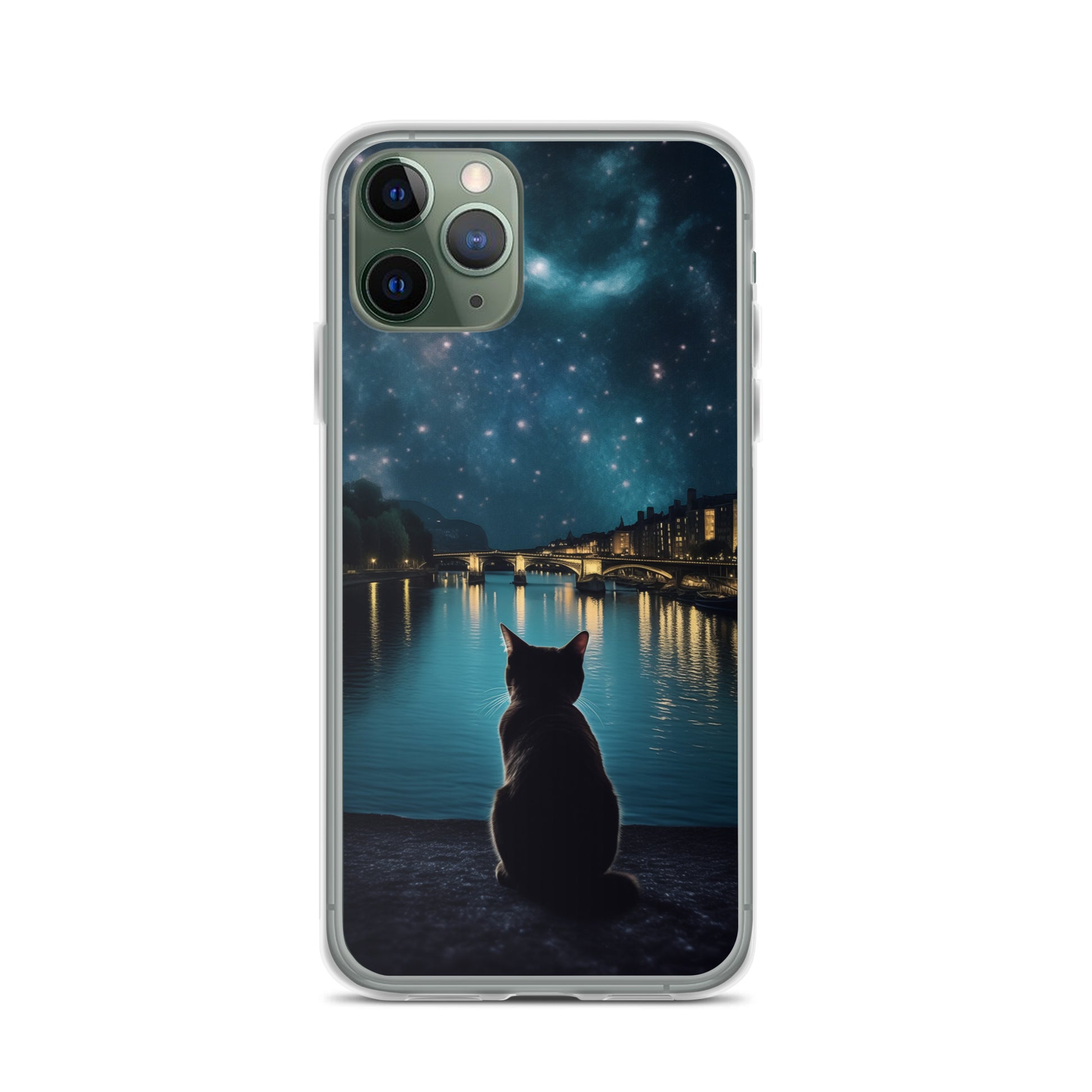 Starry Cat D Clear Case for iPhone