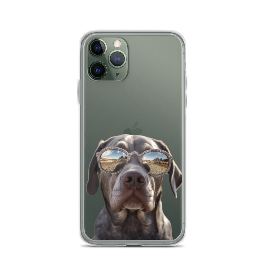 Glasses Dog E Clear Case for iPhone