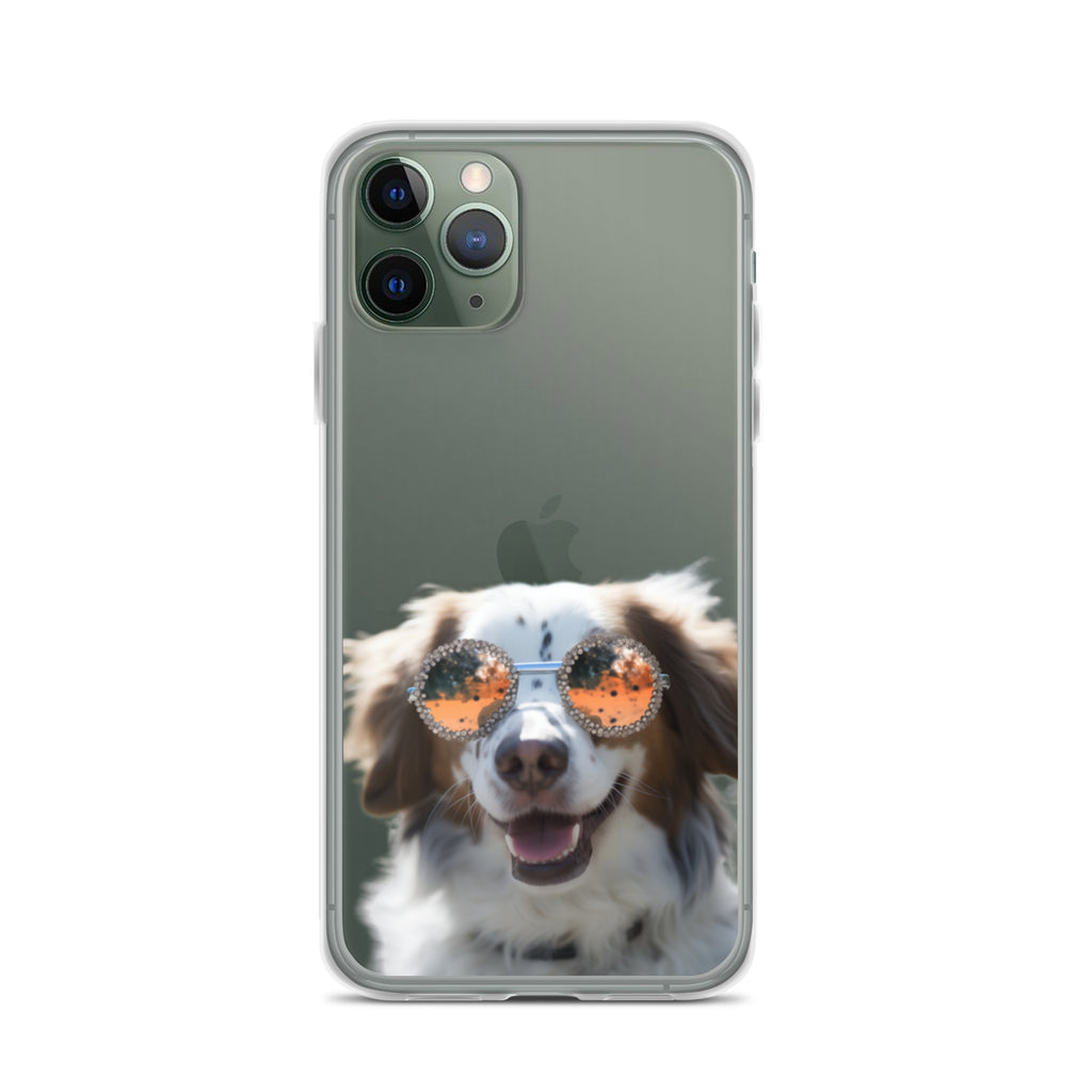 Glasses Dog F Clear Case for iPhone