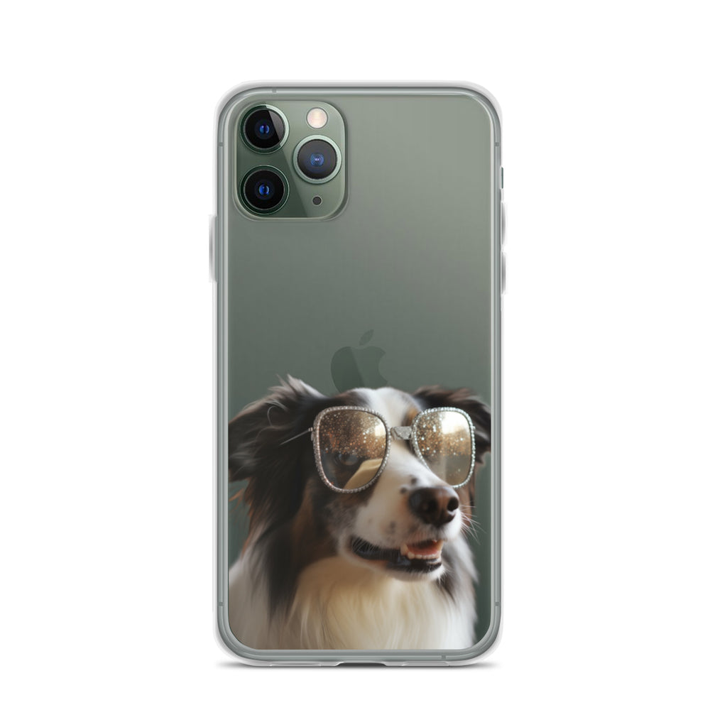 Glasses Dog H Clear Case for iPhone