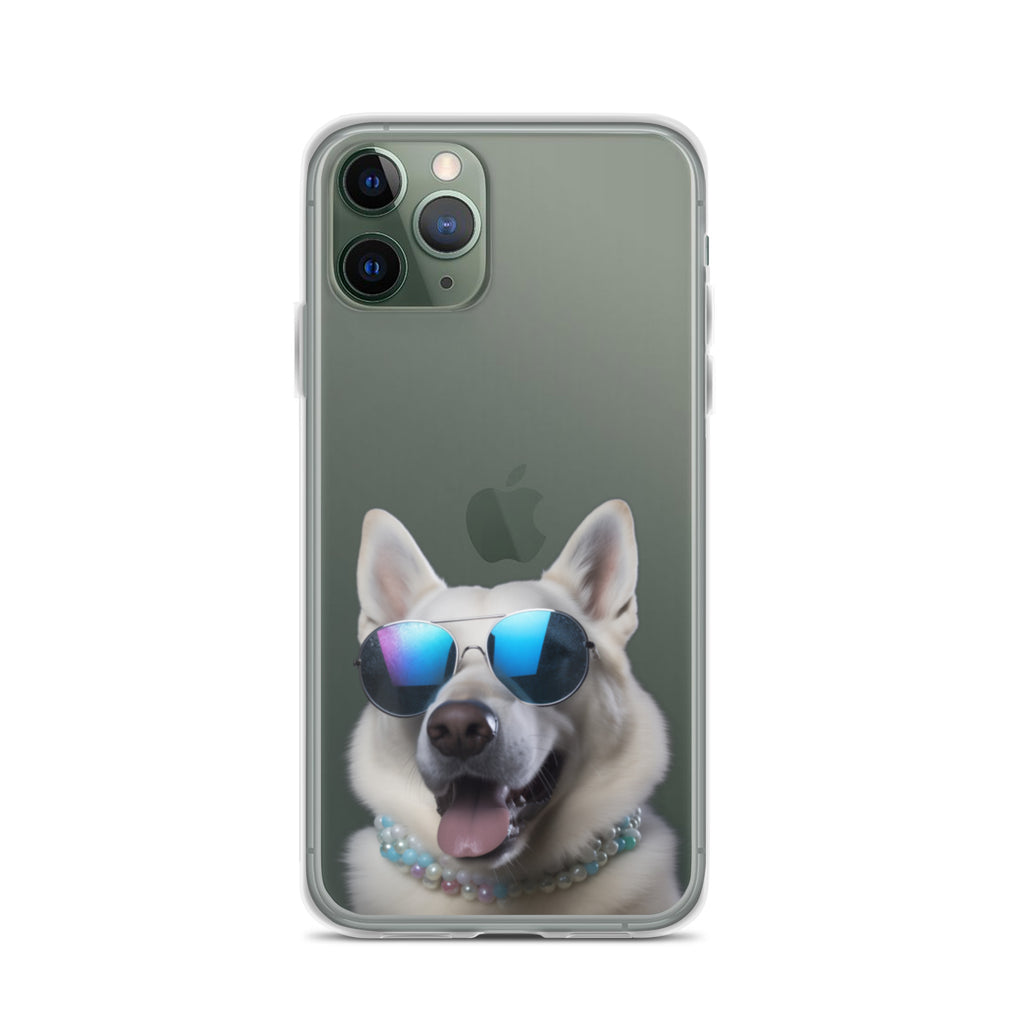 Glasses Dog I Clear Case for iPhone