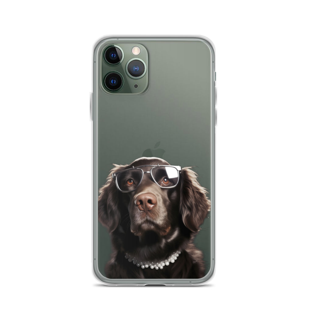 Glasses Dog J Clear Case for iPhone