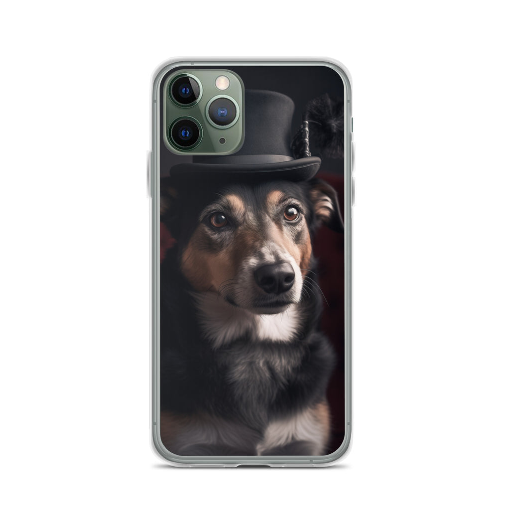 Top Hat Dog B Clear Case for iPhone