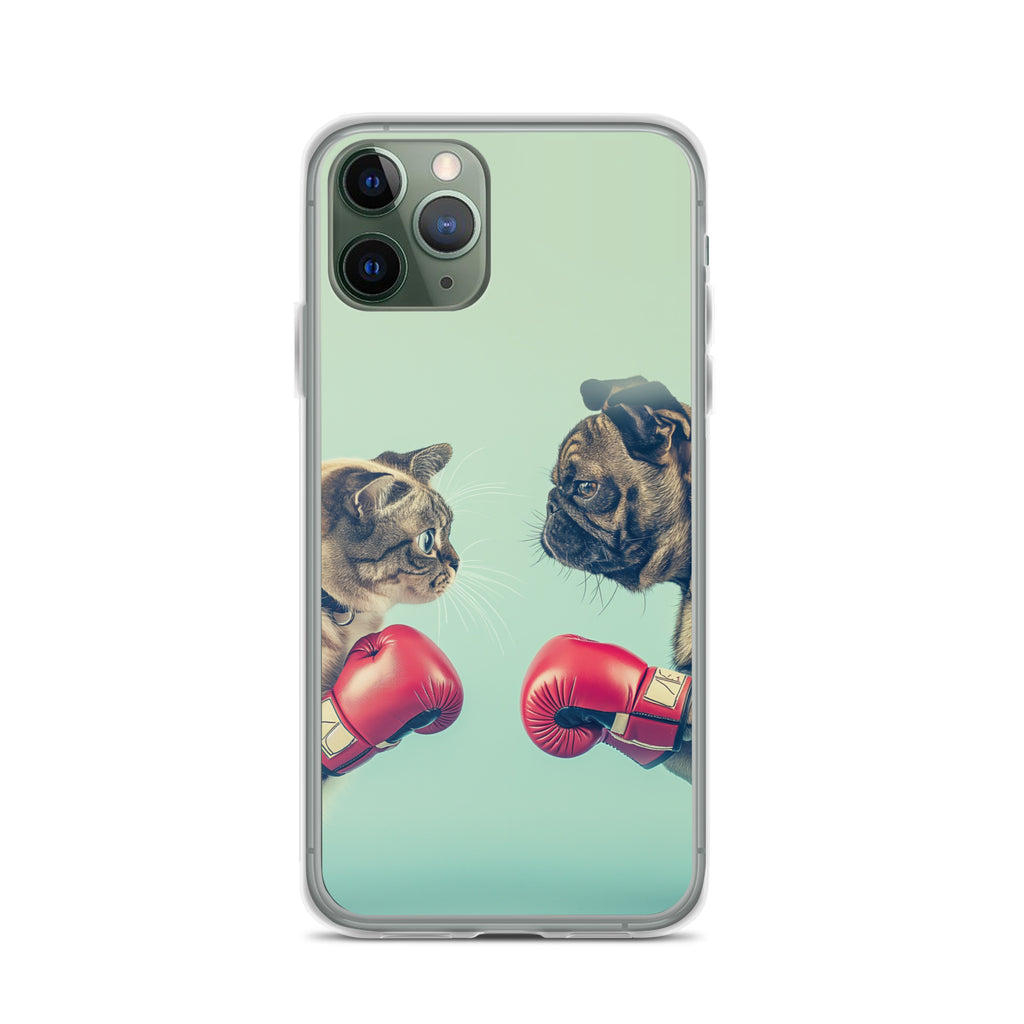 Boxing Dog n Cat B Clear Case for iPhone®