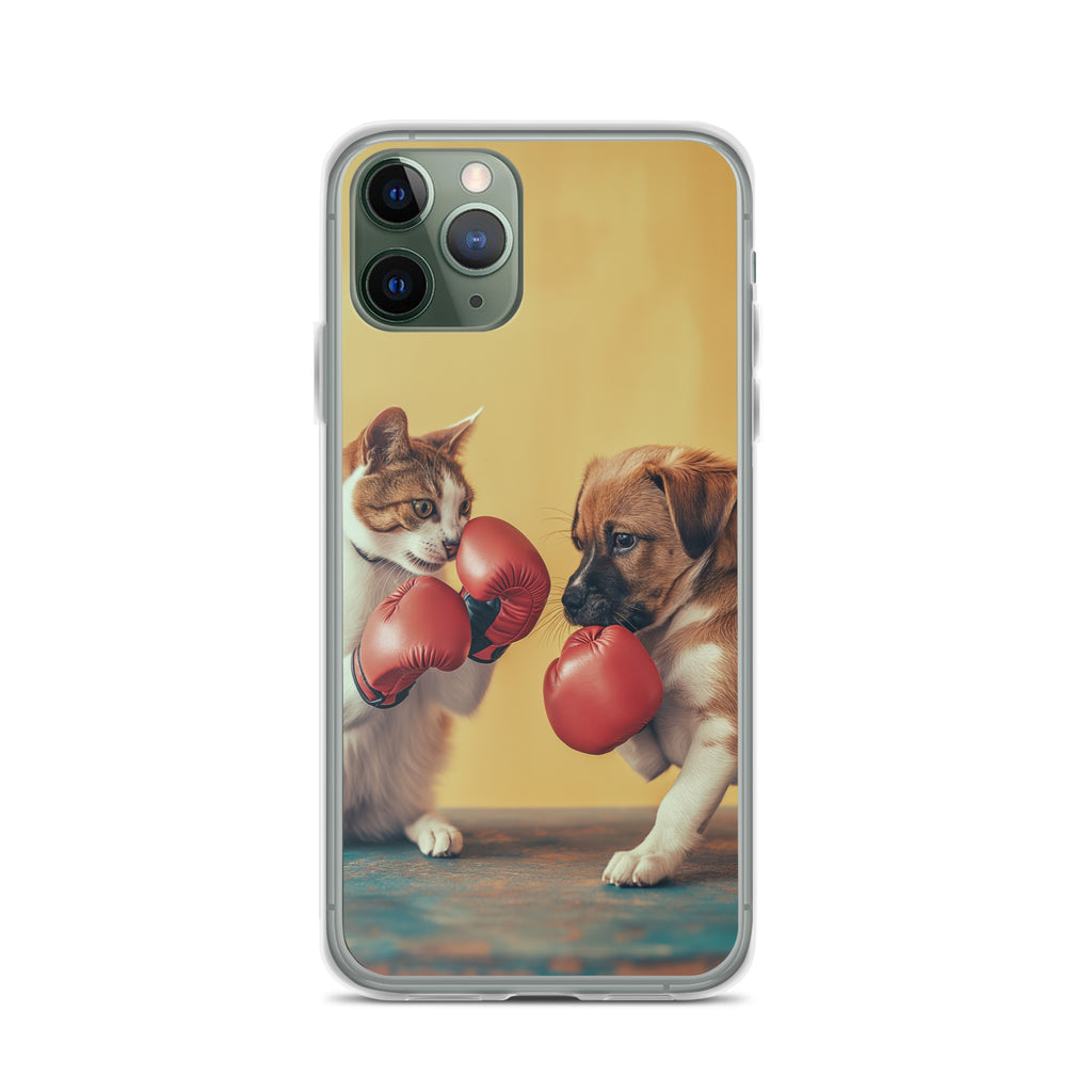 Boxing Dog n Cat E Clear Case for iPhone®