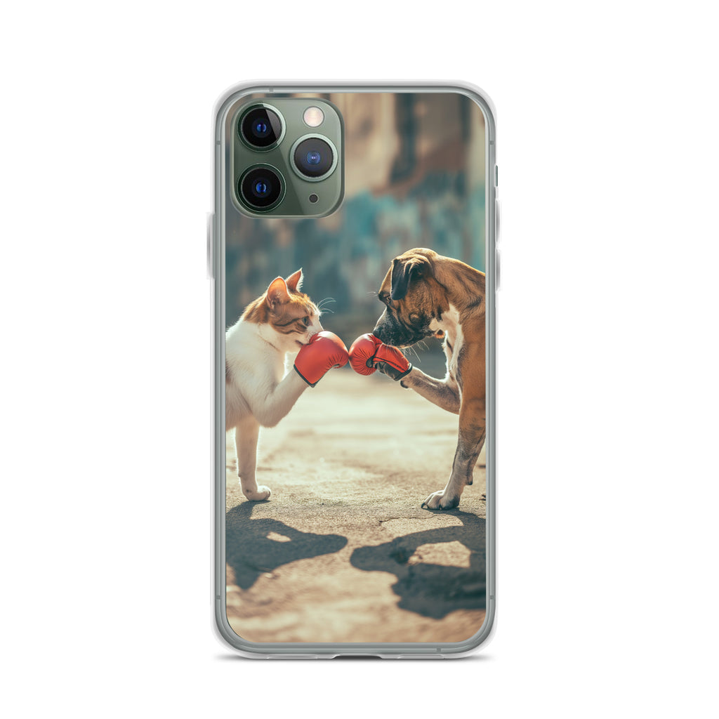 Boxing Dog n Cat F Clear Case for iPhone®