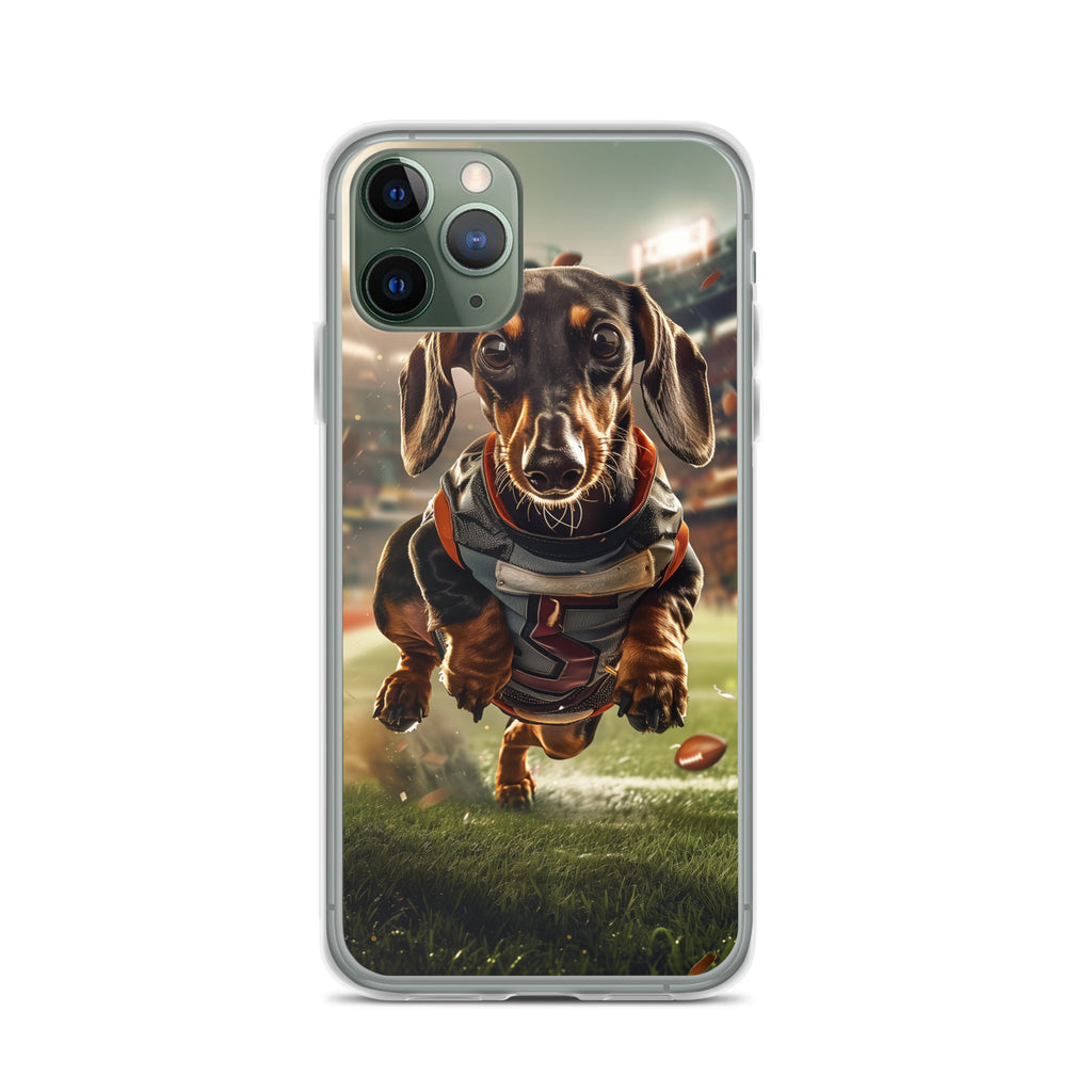 Dachshund Football-Themed Clear Case for iPhone®