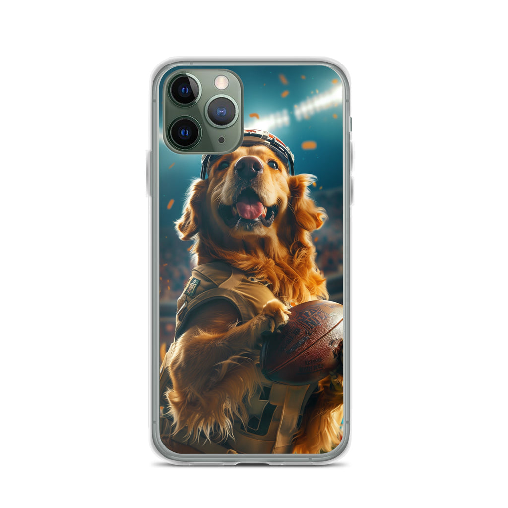 Golden Retriever Football-Themed Clear Case for iPhone®