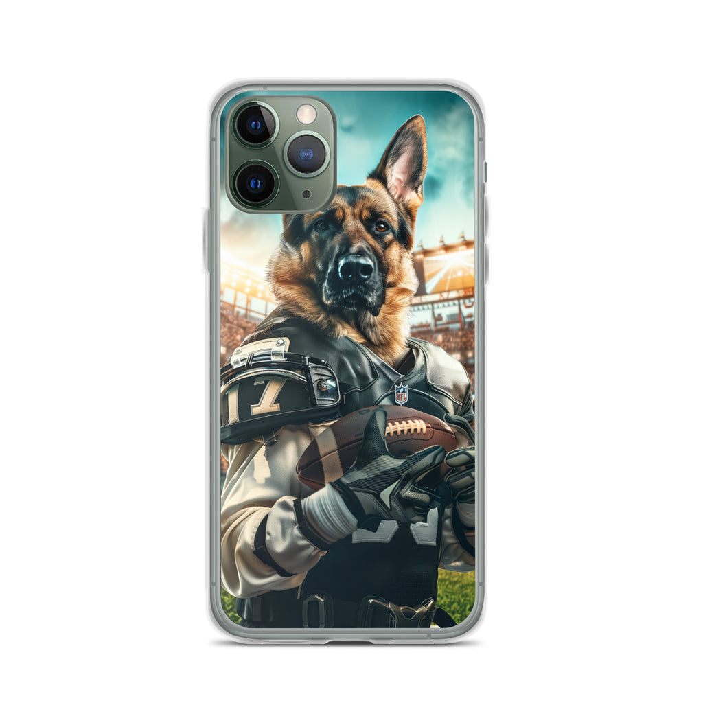 German Shepherd Football-Themed Clear Case for iPhone®