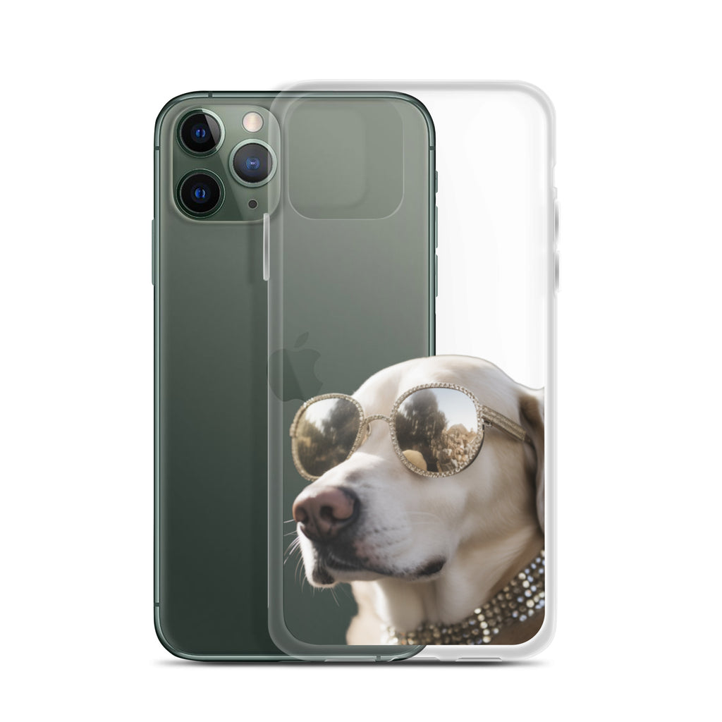 Glasses Dog B Clear Case for iPhone