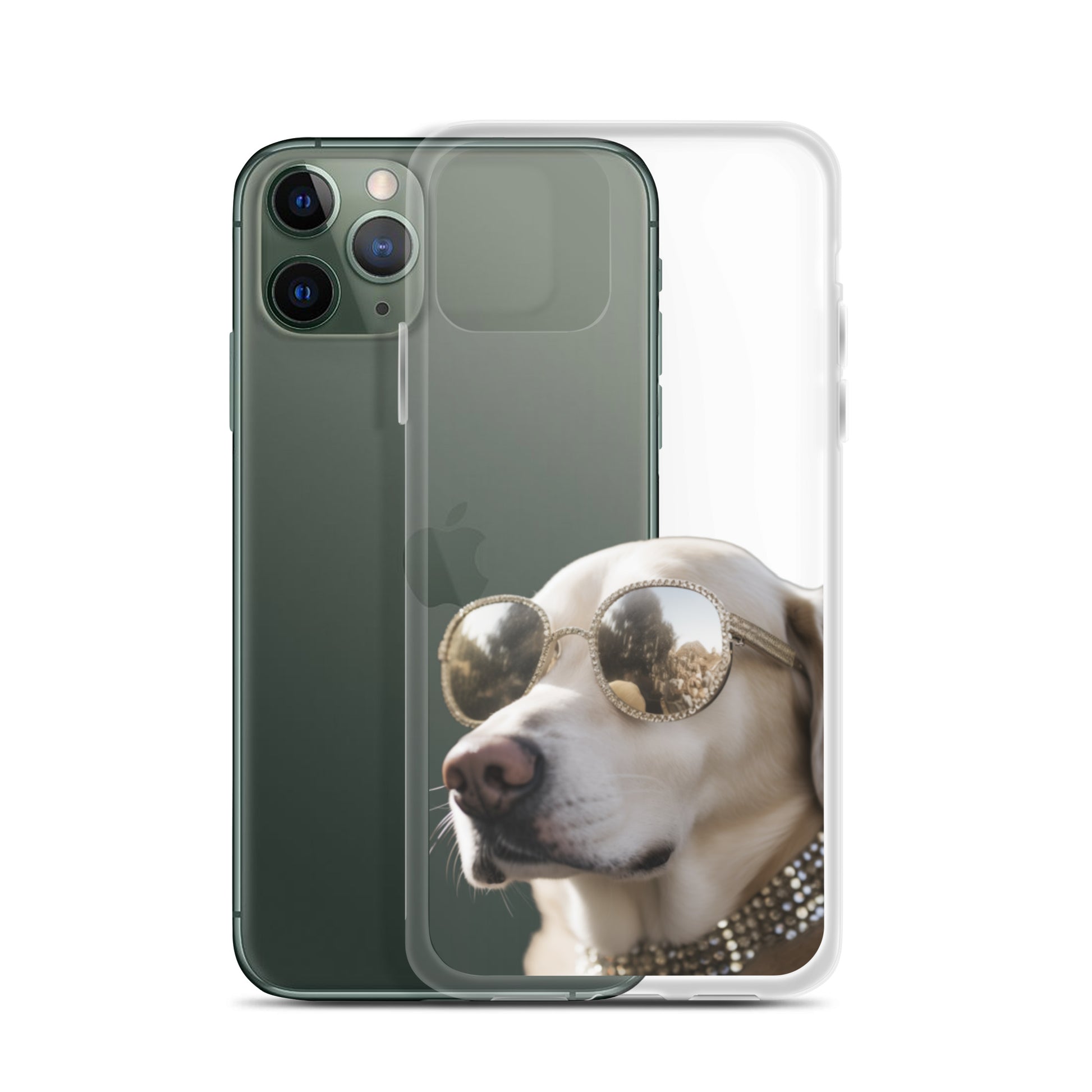 Glasses Dog B Clear Case for iPhone