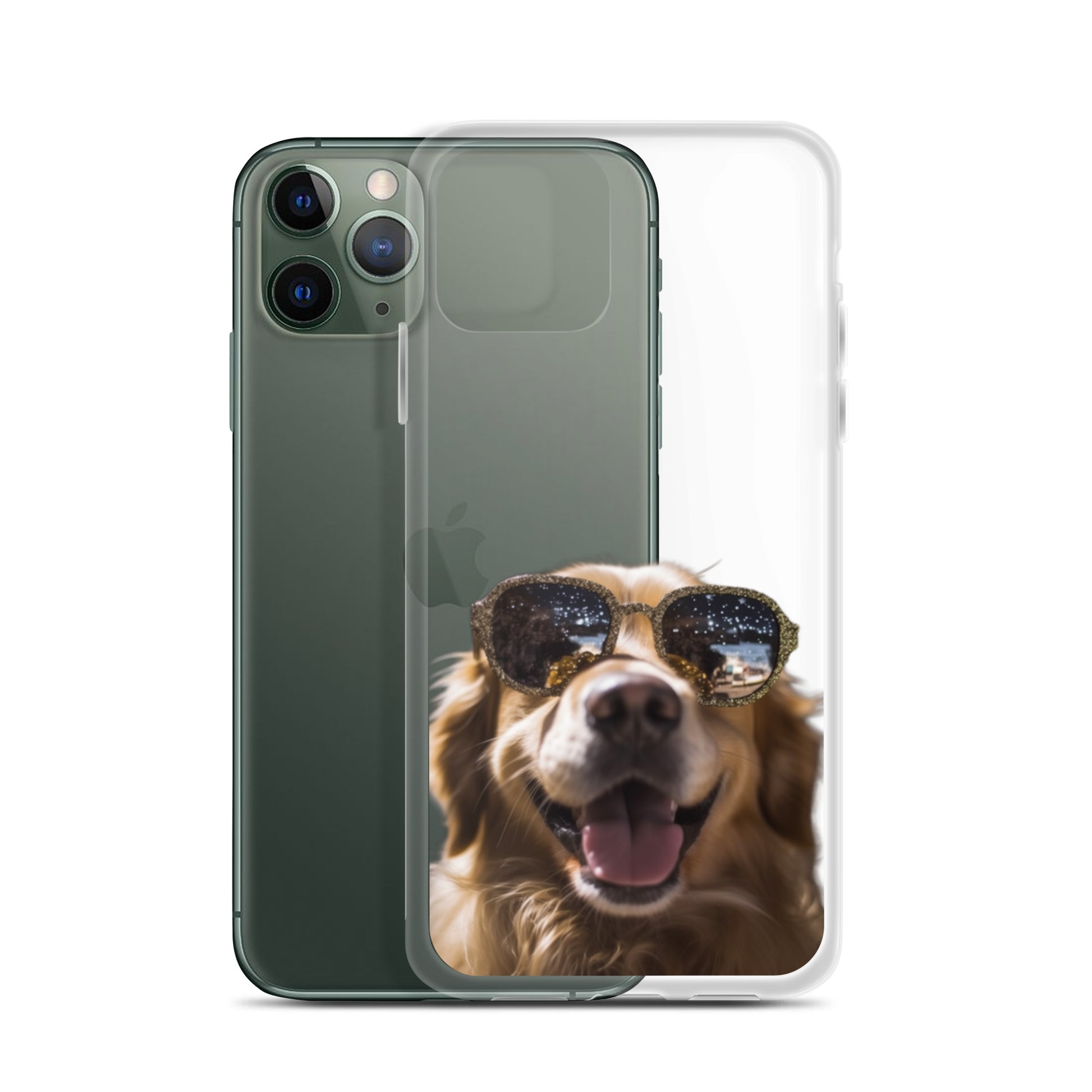 Glasses Dog C Clear Case for iPhone