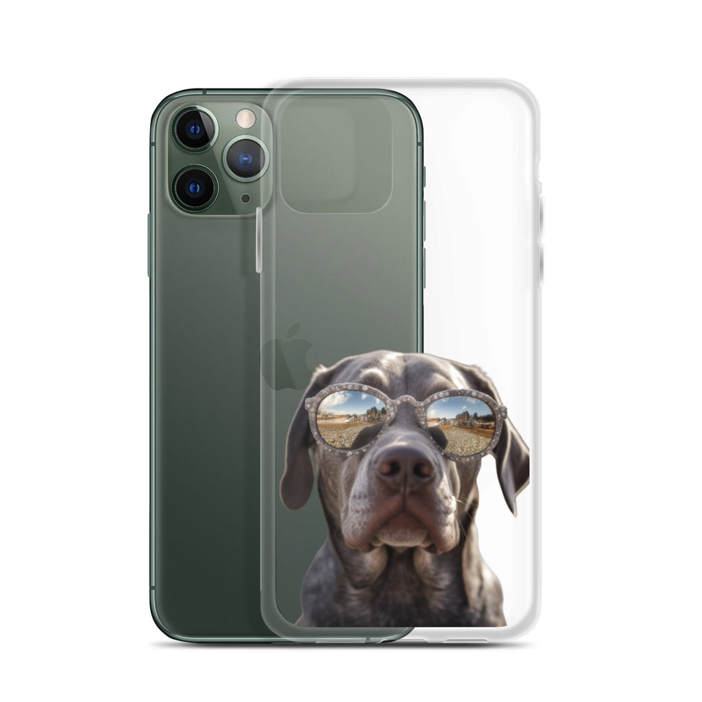 Glasses Dog E Clear Case for iPhone