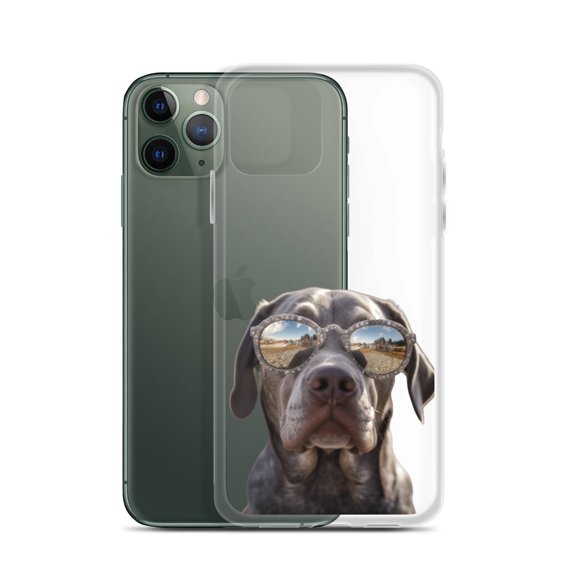 Glasses Dog E Clear Case for iPhone