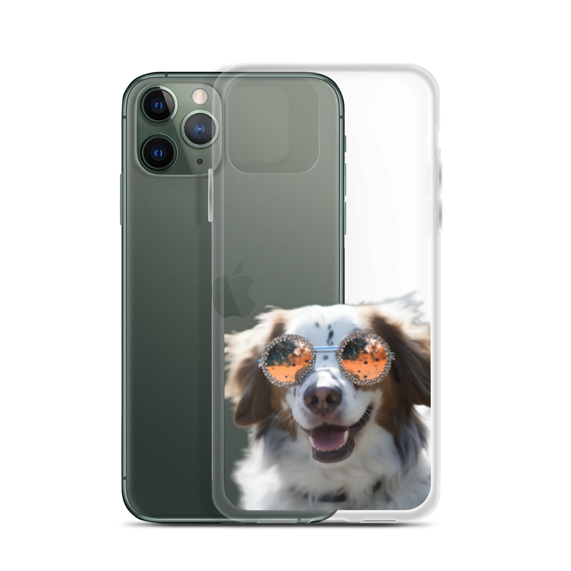 Glasses Dog F Clear Case for iPhone