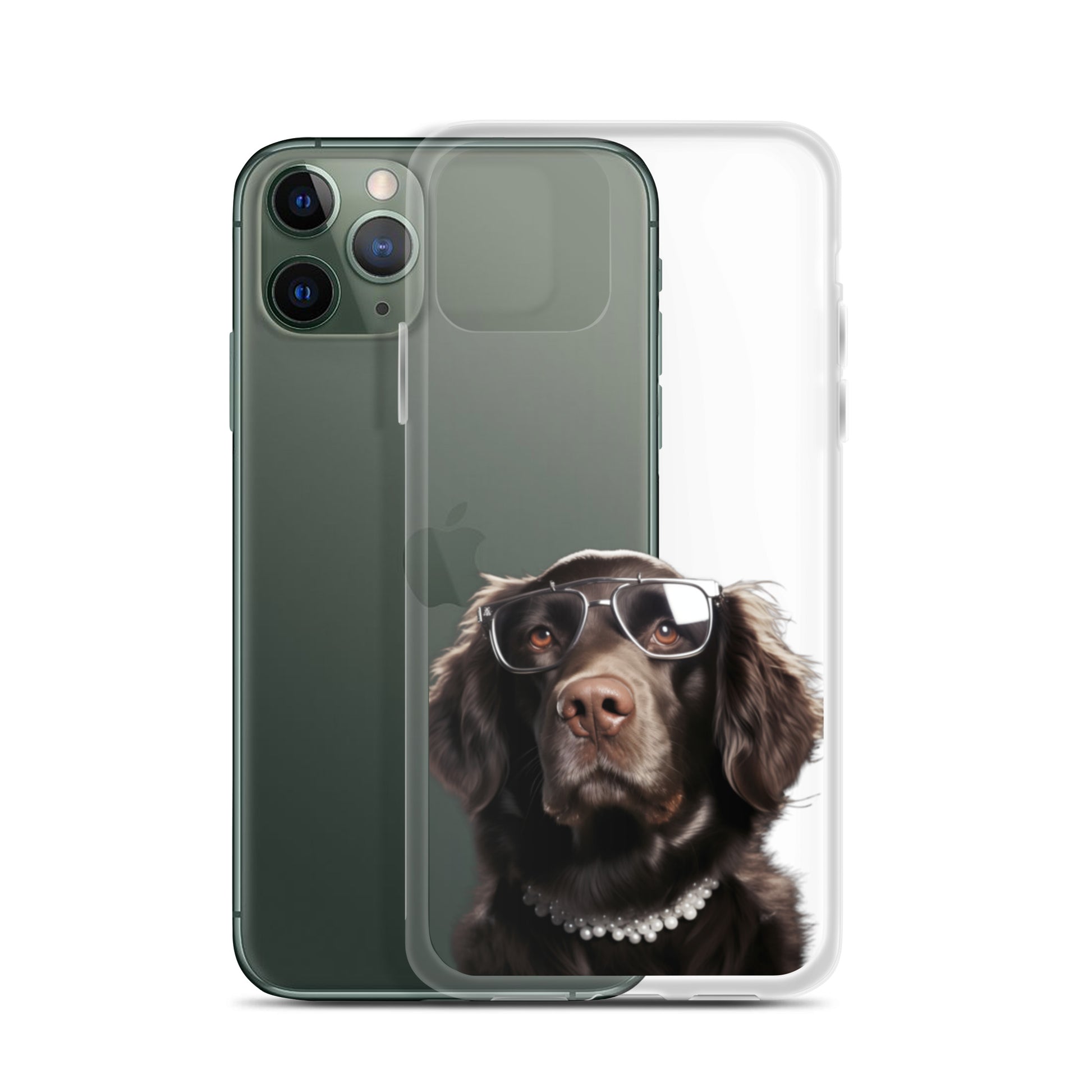 Glasses Dog J Clear Case for iPhone