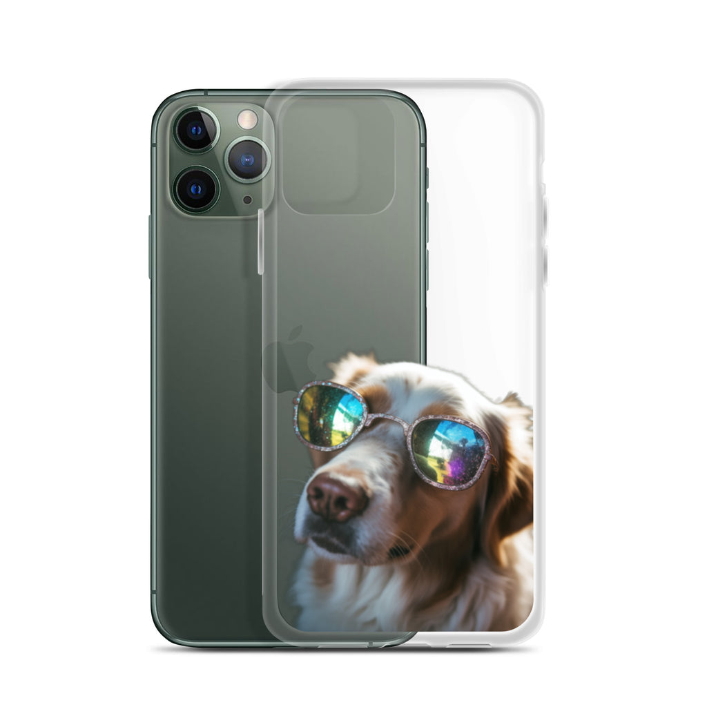 Glasses Dog L Clear Case for iPhone