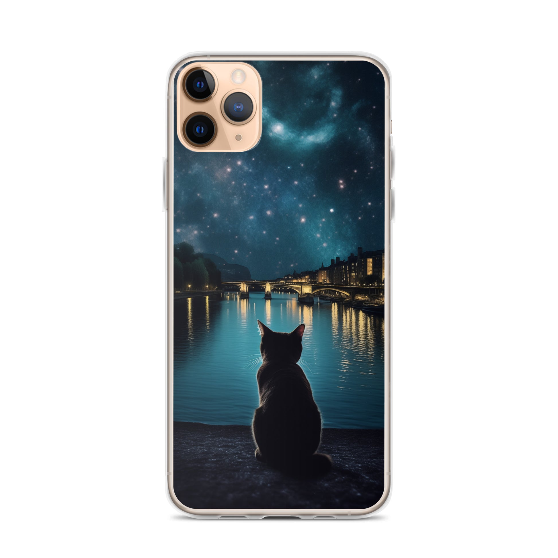 Starry Cat D Clear Case for iPhone