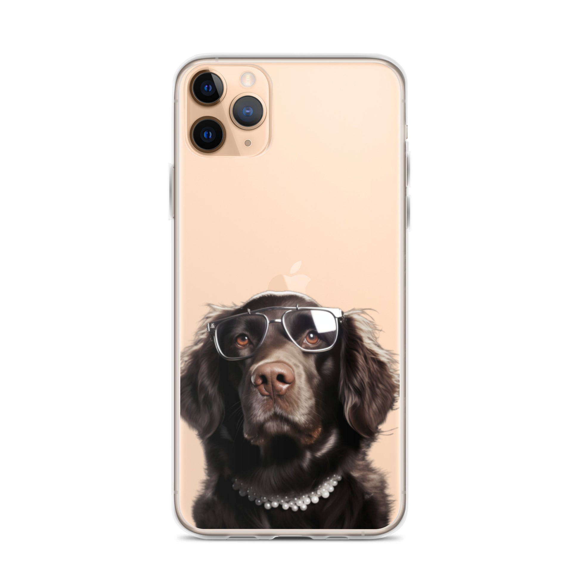 Glasses Dog J Clear Case for iPhone
