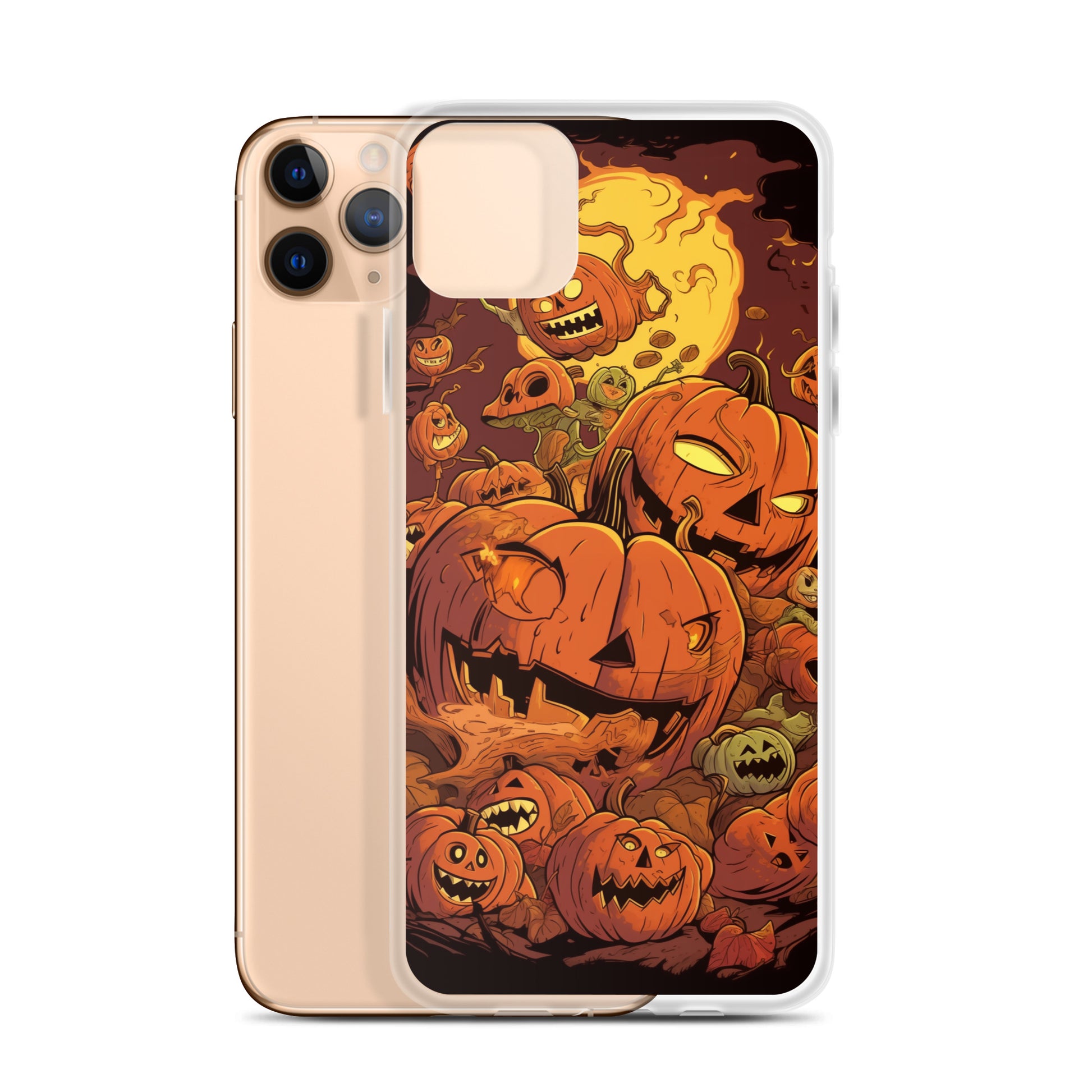 Halloween Pumpkin D Clear Case for iPhone