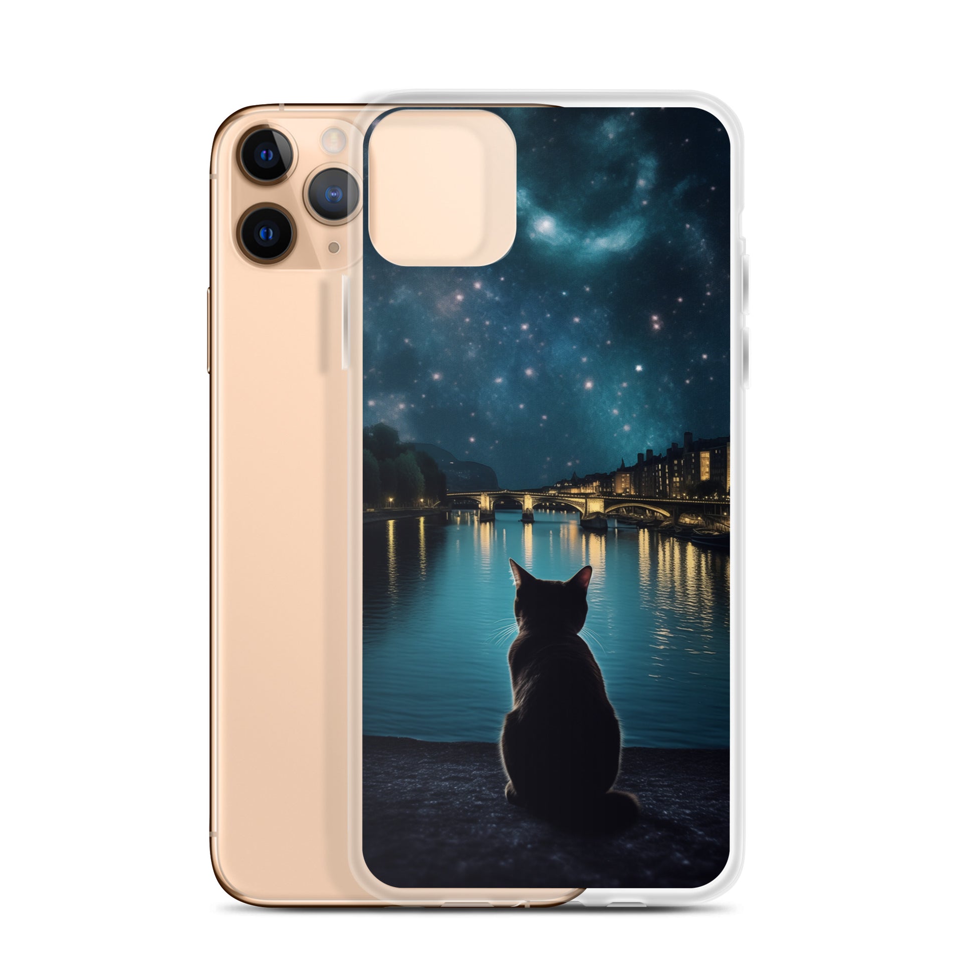 Starry Cat D Clear Case for iPhone